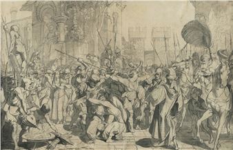 Scena con armigeri - Geneva School, 19th Century