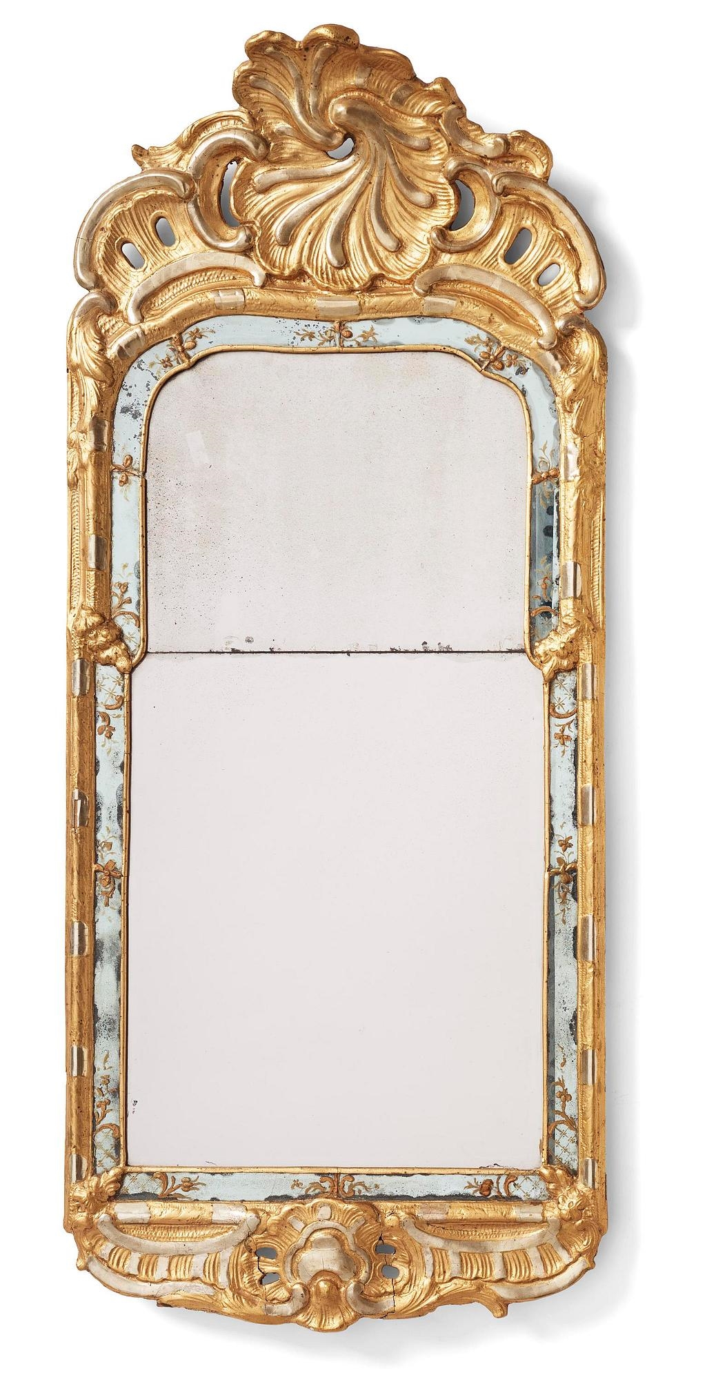 Artwork by E. Göbel, A Swedish rococo giltwood mirror in the manner of E. Göbel