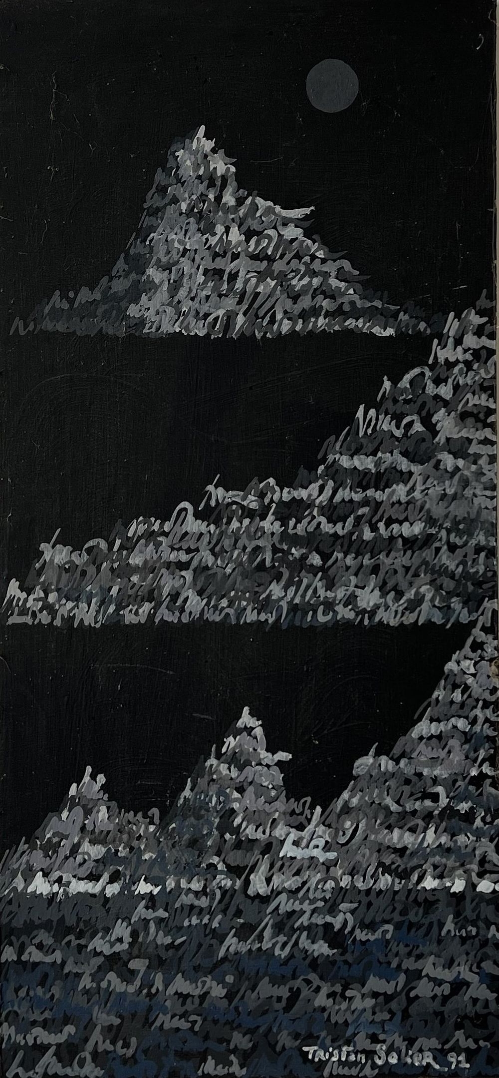 Artwork by Tristan Solier, Archipel du Silence, Made of oil on Pavatex