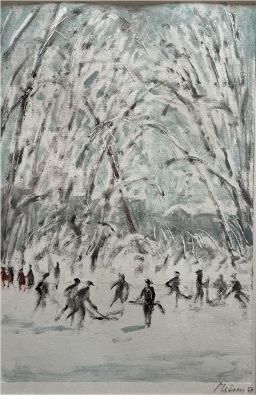 Eishockey spielen by Leonhard Meisser, 1957