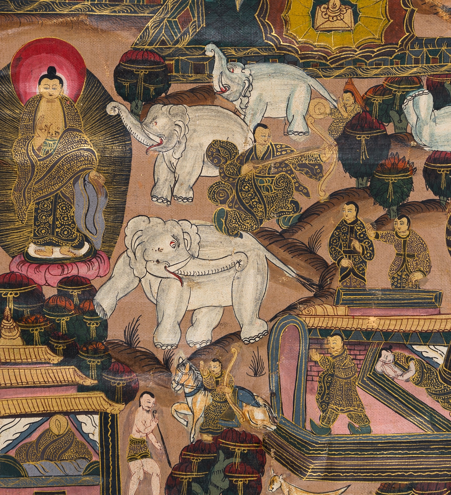 Tibetan School, 19th Century | A THANGKA WITH SCENES FROM THE LIFE OF ...