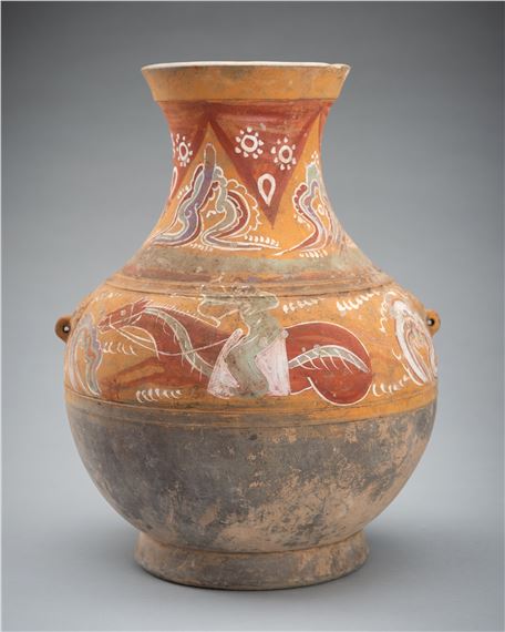 Han Dynasty | A PAINTED POTTERY VASE, HU, HAN DYNASTY (2nd Century ...