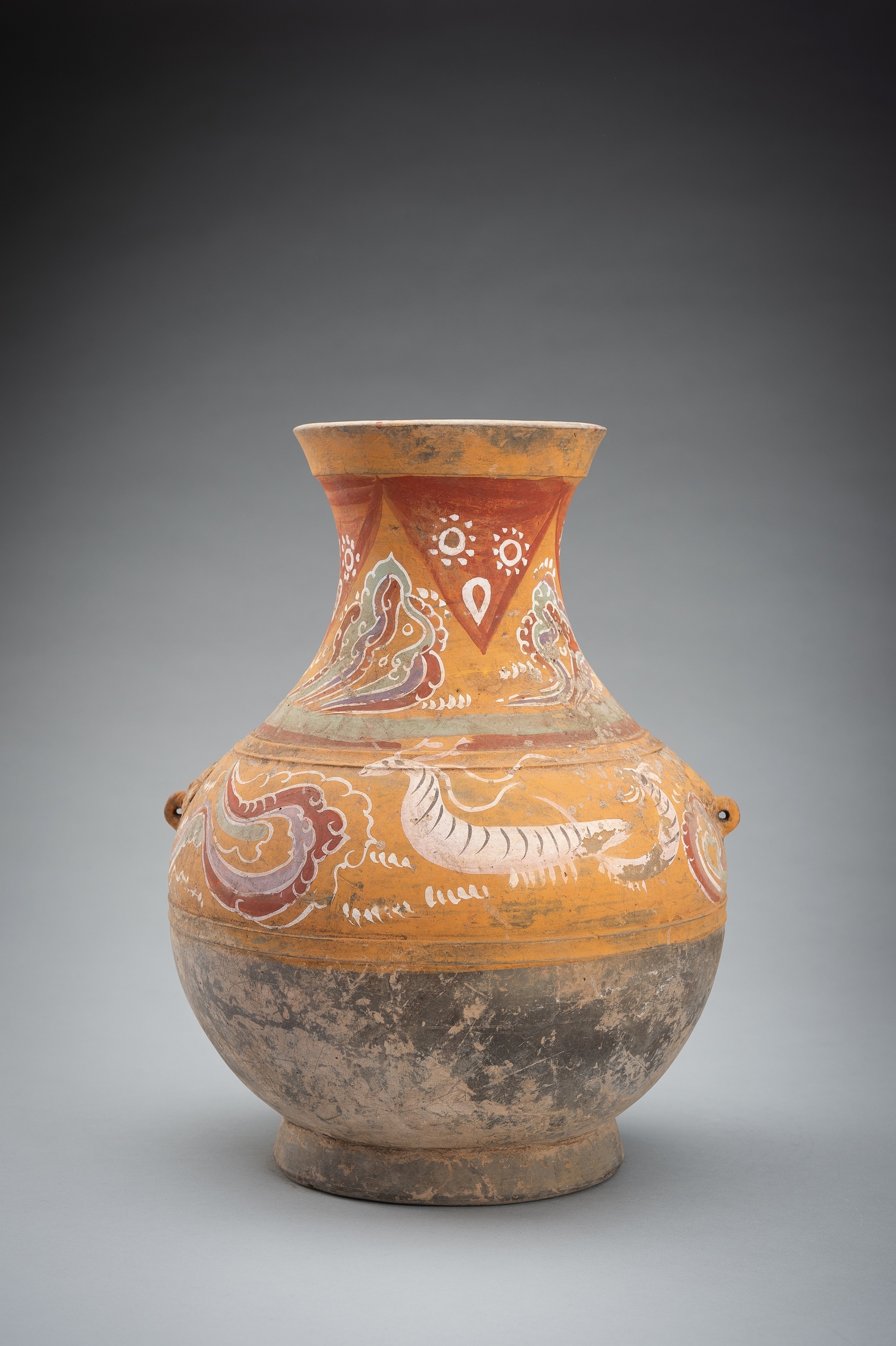 Han Dynasty | A PAINTED POTTERY VASE, HU, HAN DYNASTY (2nd Century ...