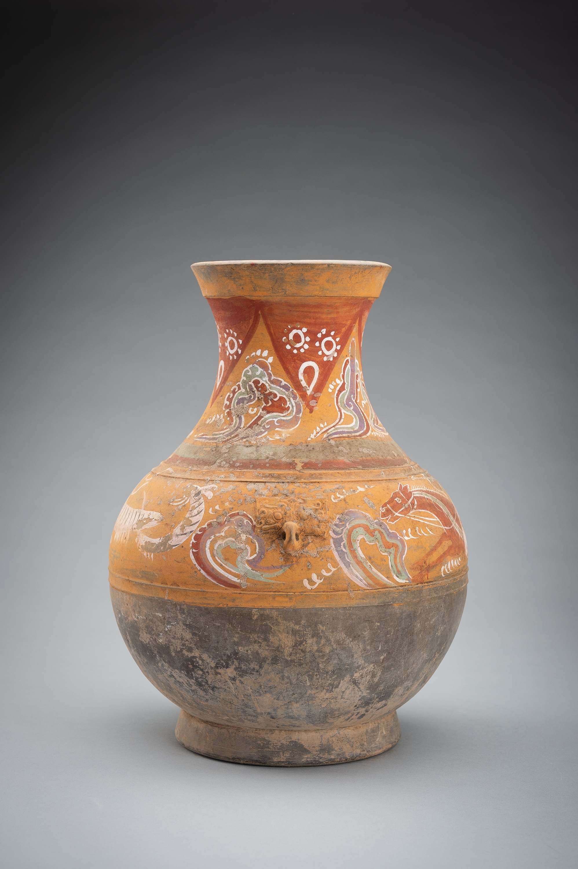 Han Dynasty | A PAINTED POTTERY VASE, HU, HAN DYNASTY (2nd Century ...