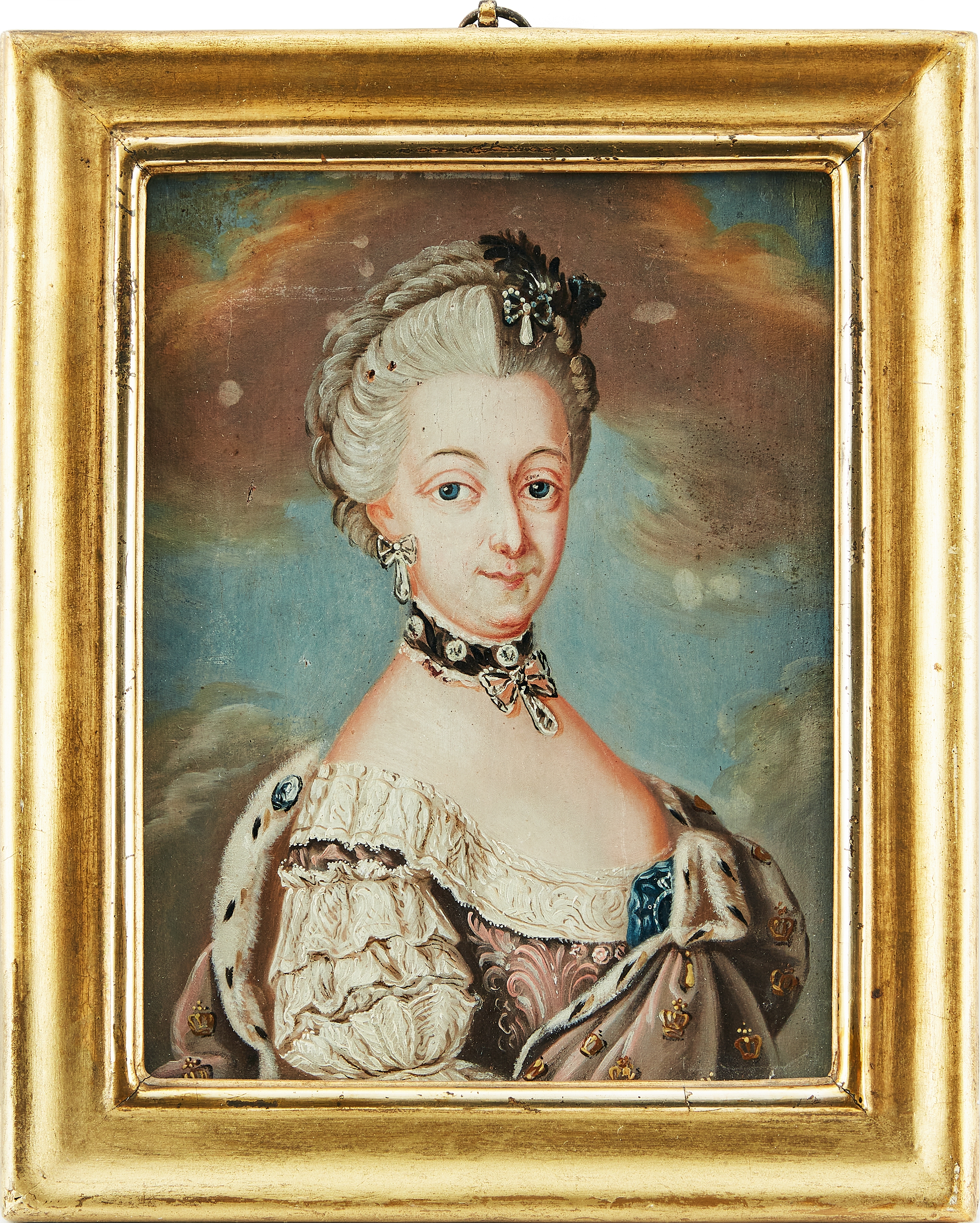 Artwork by Lorens Pasch, Hans efterföljd, 1700-tal. Porträtt föreställande drottning Sofia Magdalena (1746-1813), Made of oil on panel