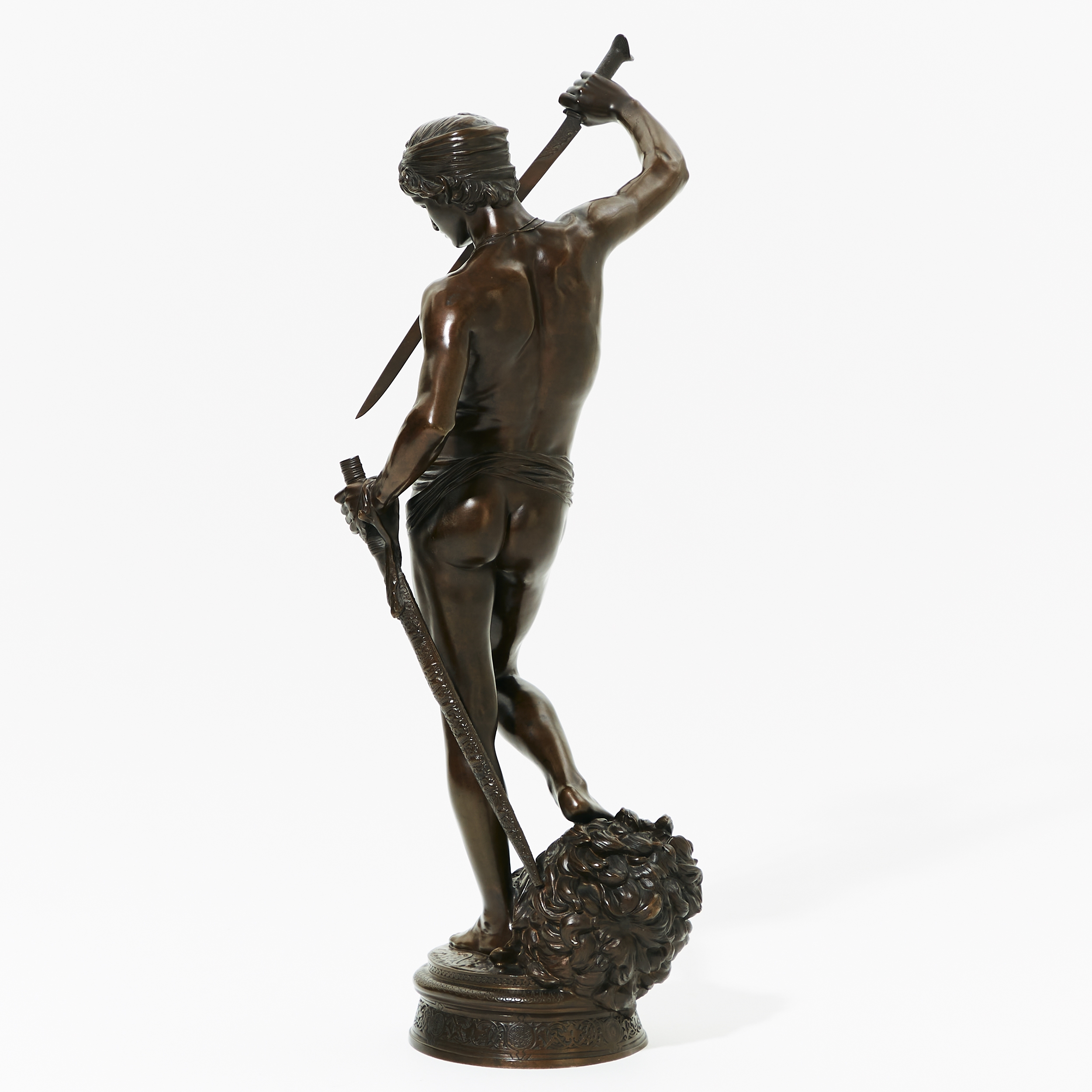 Marius-Jean-Antonin Mercié | ”David vainqueur de Goliath”. Signed A ...