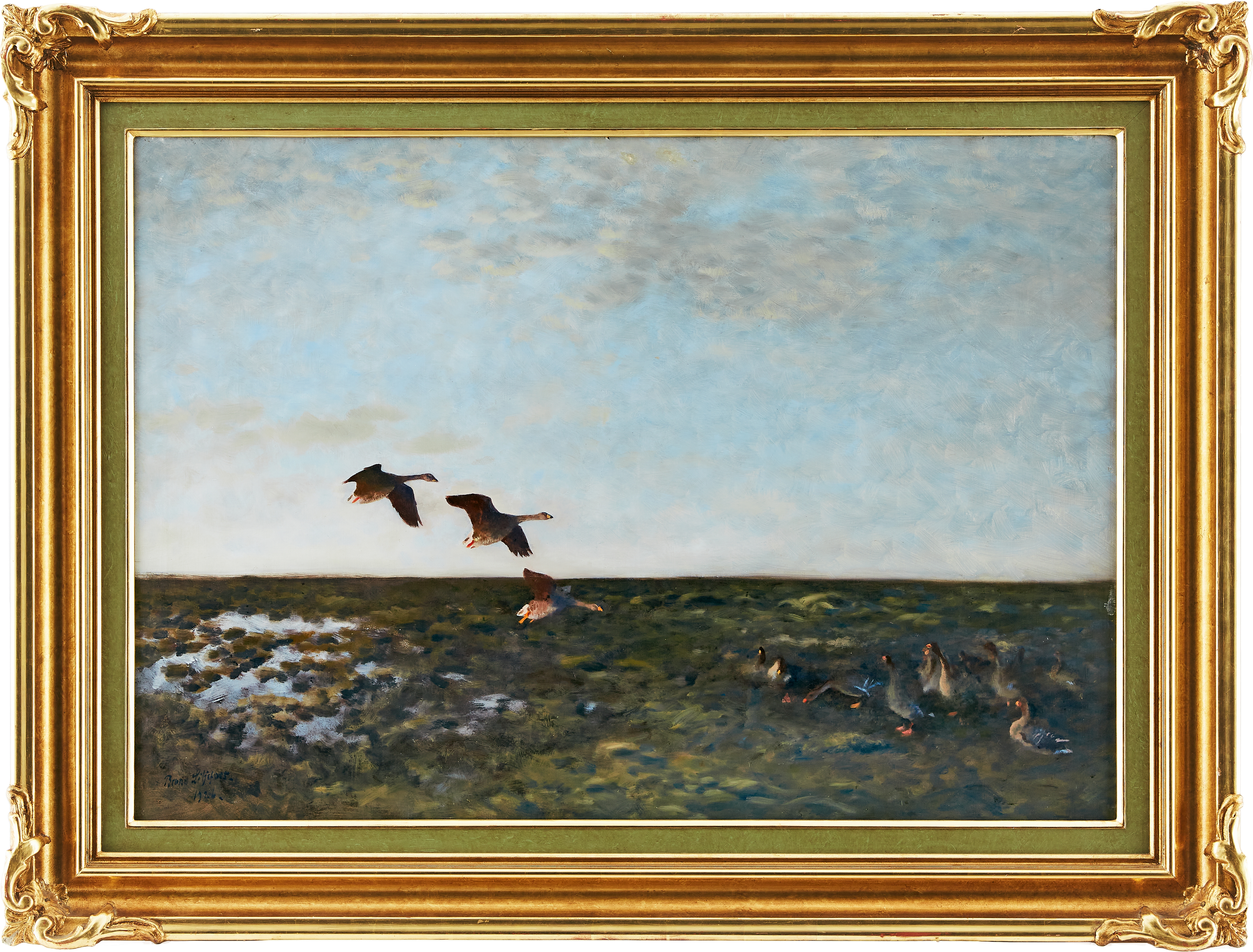 Artwork by Bruno Liljefors, Sädgäss. Signerad och daterad Bruno Liljefors 1926, Made of oil on canvas