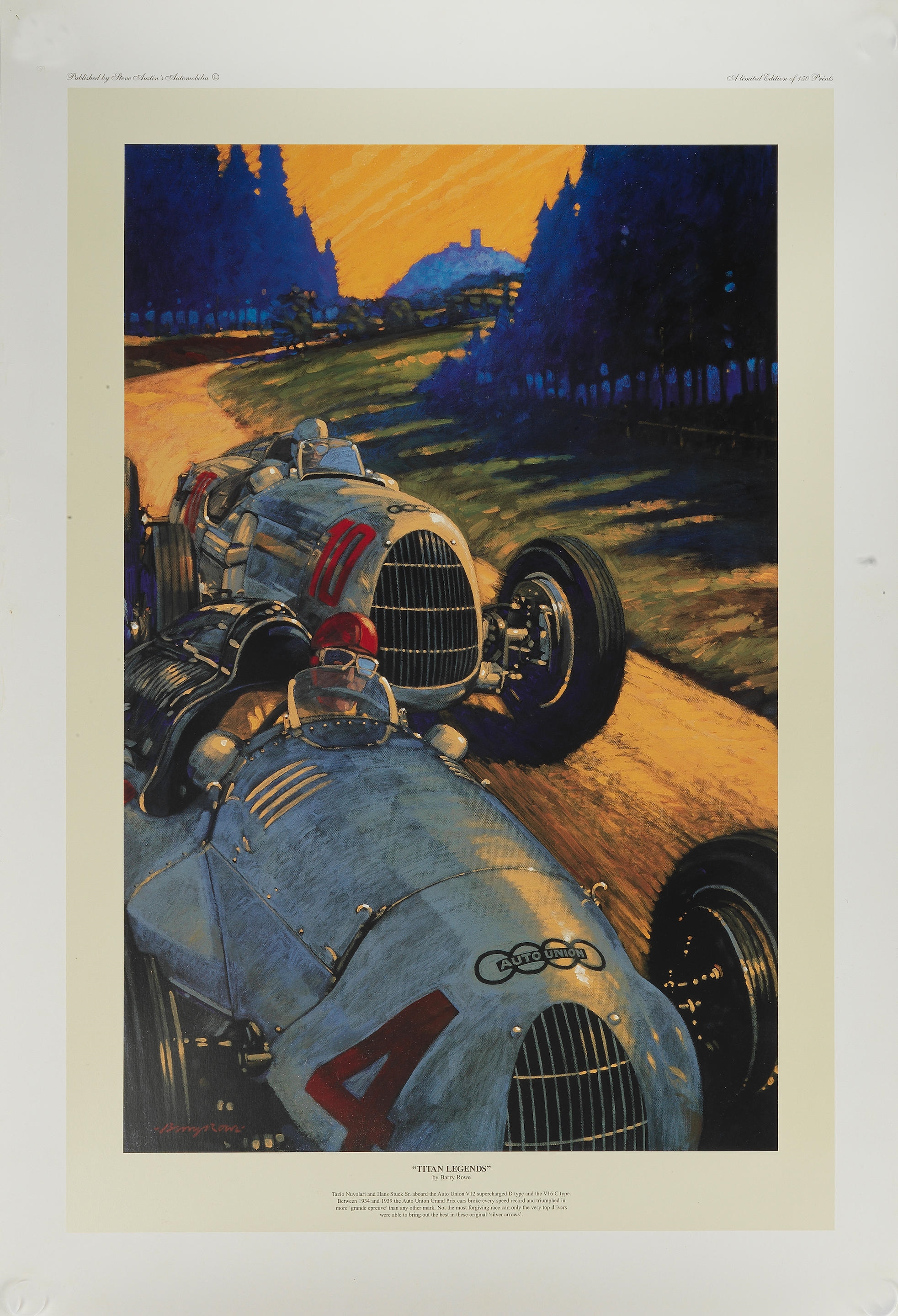 Barry Rowe | Four motoring prints featuring artwork after Barry Rowe ...