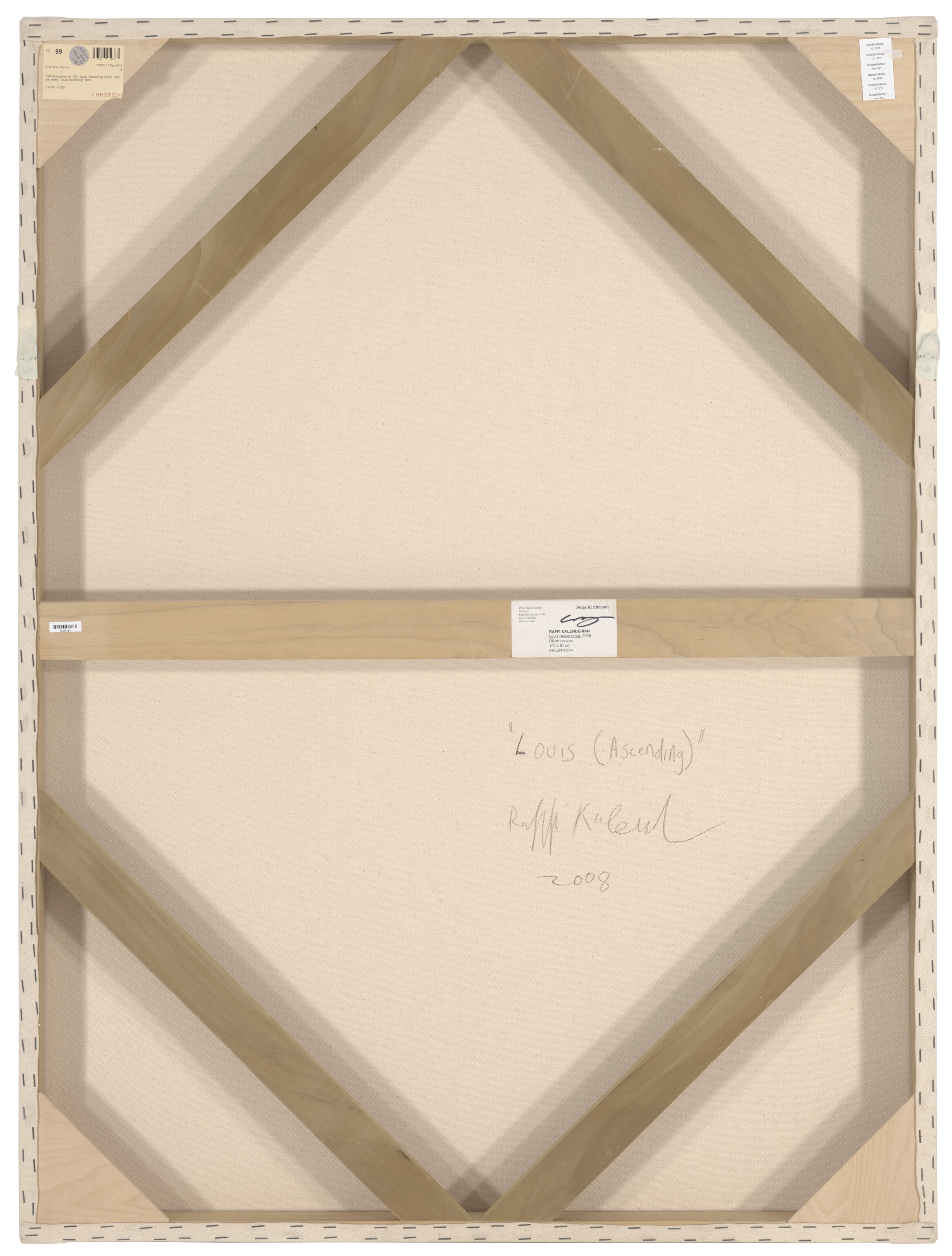 Artwork by Raffi Kalenderian, Louis (Ascending), Made of oil and graphite on canvas