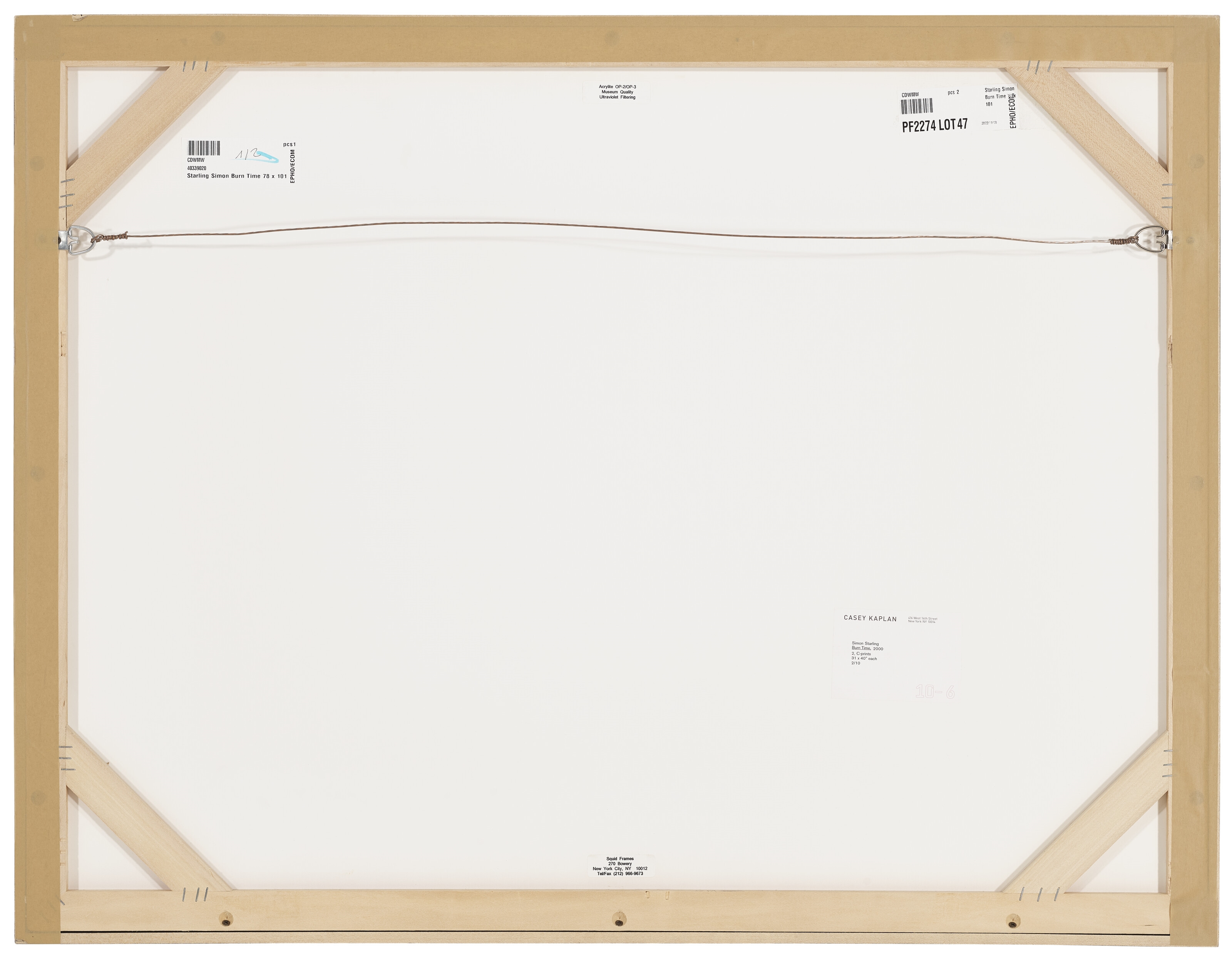 Artwork by Simon Starling, Burn Time, Made of chromogenic print mounted on sintra