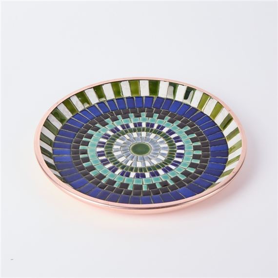 A Signed John Crichton Mosaic Dish by John Crichton