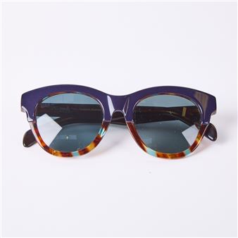 A Pair of Kate Sylvester Cleo Sunglasses Purple and Tortoiseshell - Kate Sylvester