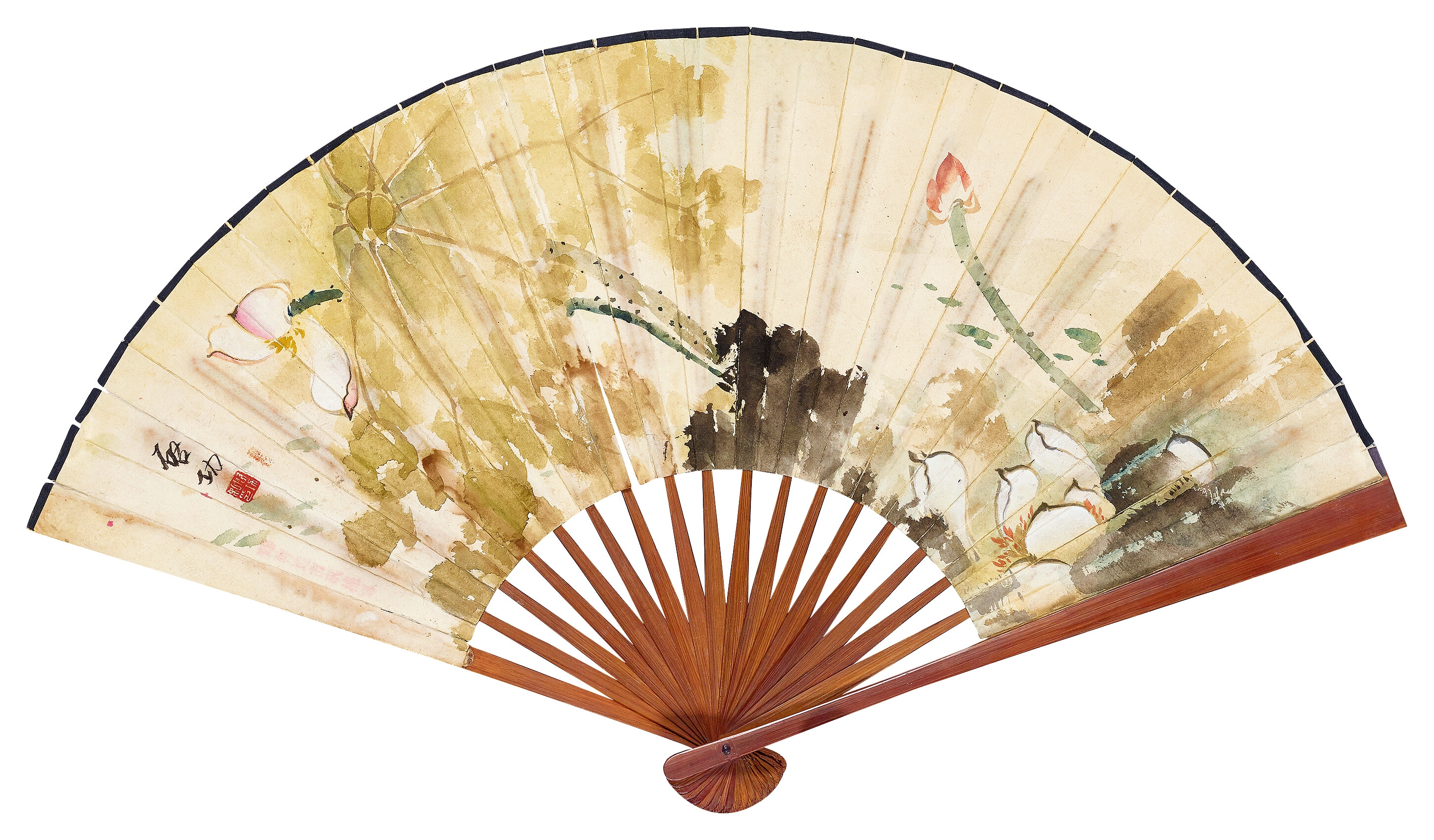 Artwork by Qi Gong, LOTUS, Made of ink and colour on paper