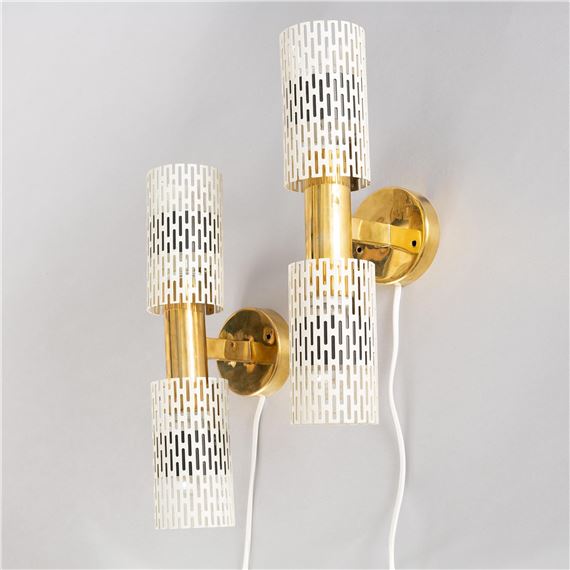 a pair of wall lamps model "8820", Arvid Böhlmarks Lampfabrik, Stockholm, 1940s-50s by Harald Notini, 1940s-50s