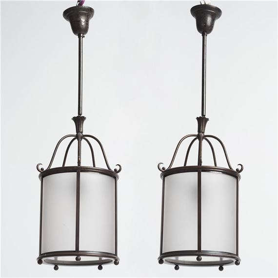 a pair of ceiling lamps model "6051", Arvid Böhlmarks Lampfabrik, Stockholm, 1920s-30s