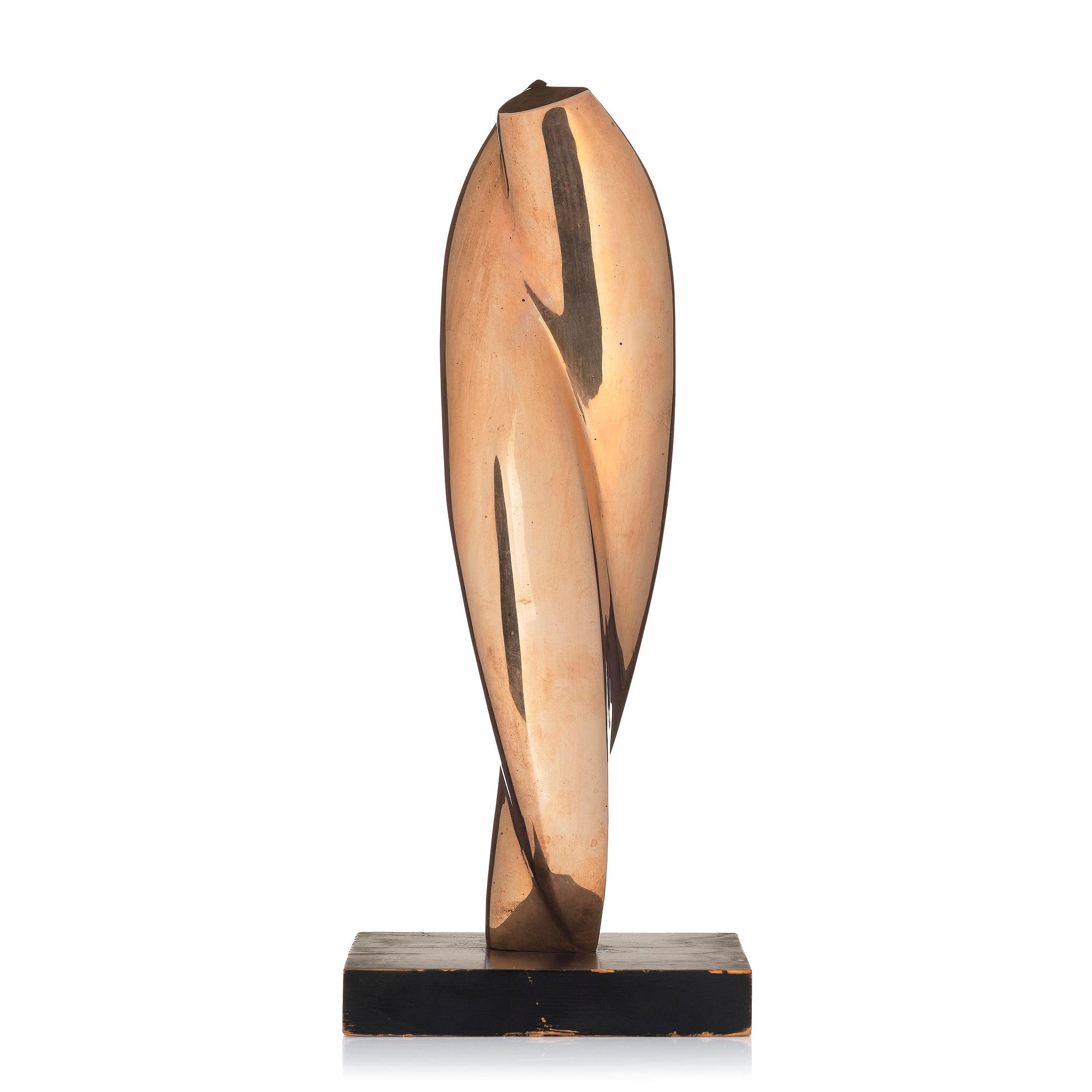 Artwork by Veikko Keränen, "Alone Together", Made of Polished bronze, mounted on a black-painted