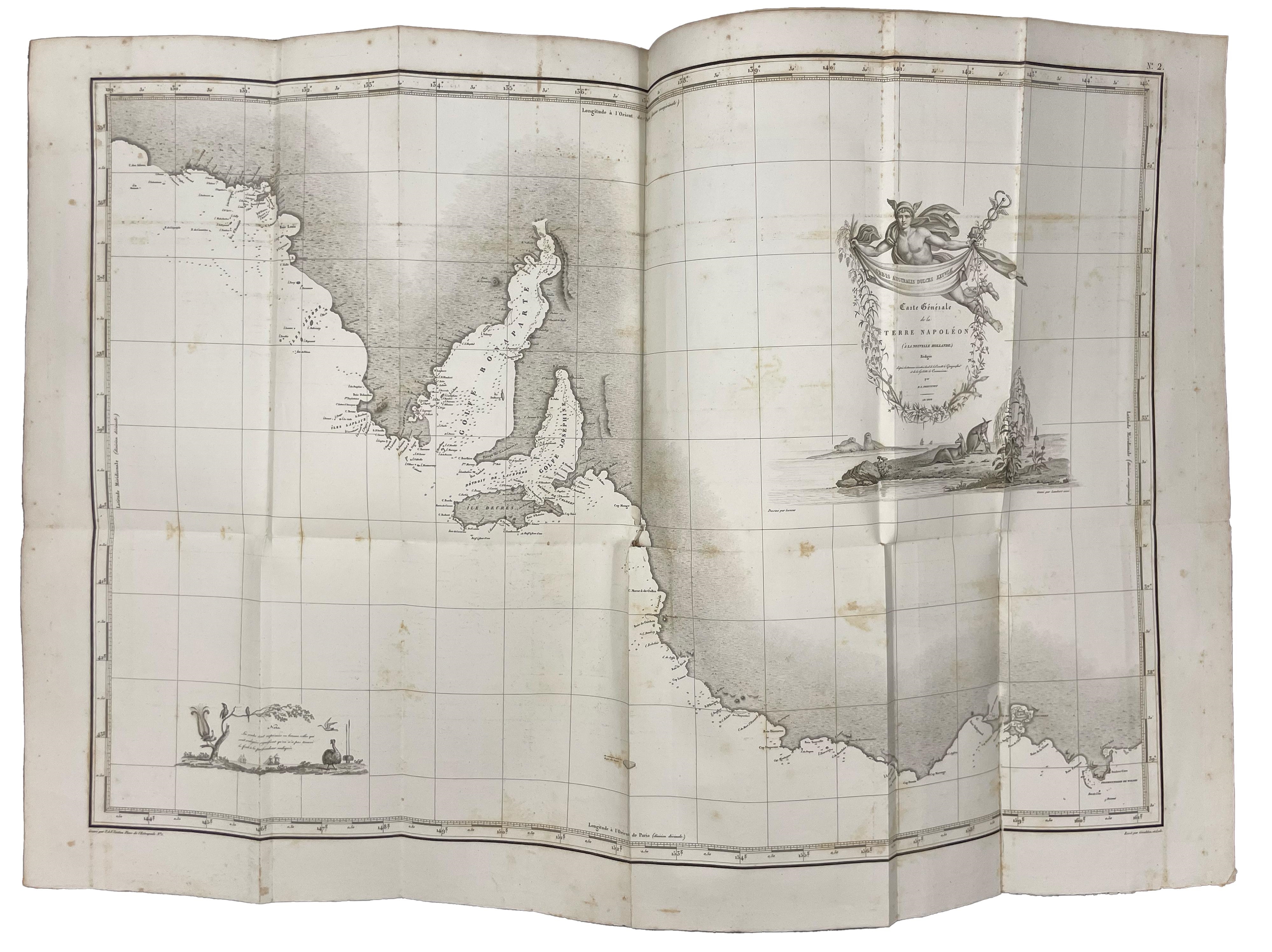 Artwork by Louis de Freycinet, François Péron, Nicholas Baudin, One of the most important early explorations of Australia, Made of engraved portrait