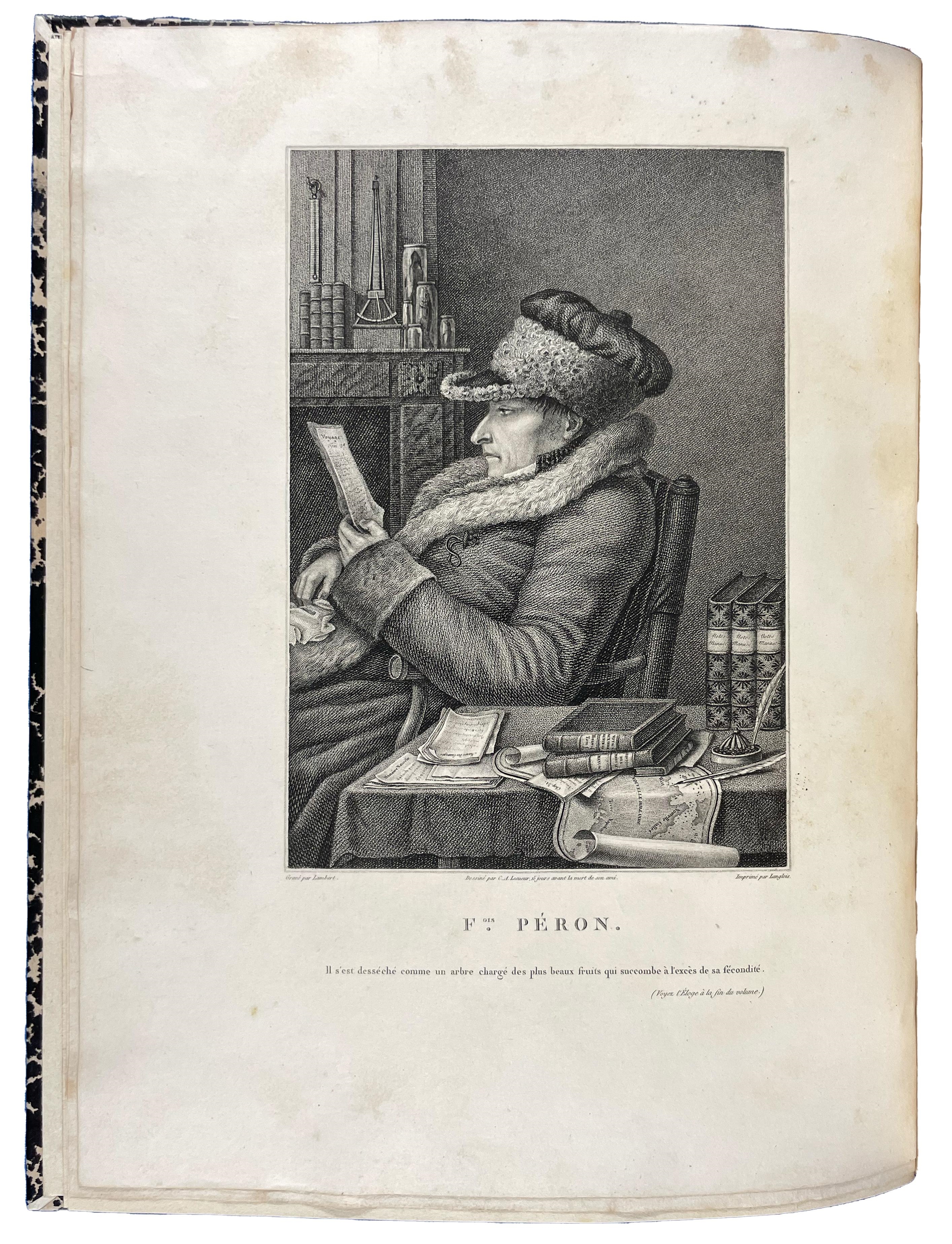 Artwork by Louis de Freycinet, François Péron, Nicholas Baudin, One of the most important early explorations of Australia, Made of engraved portrait