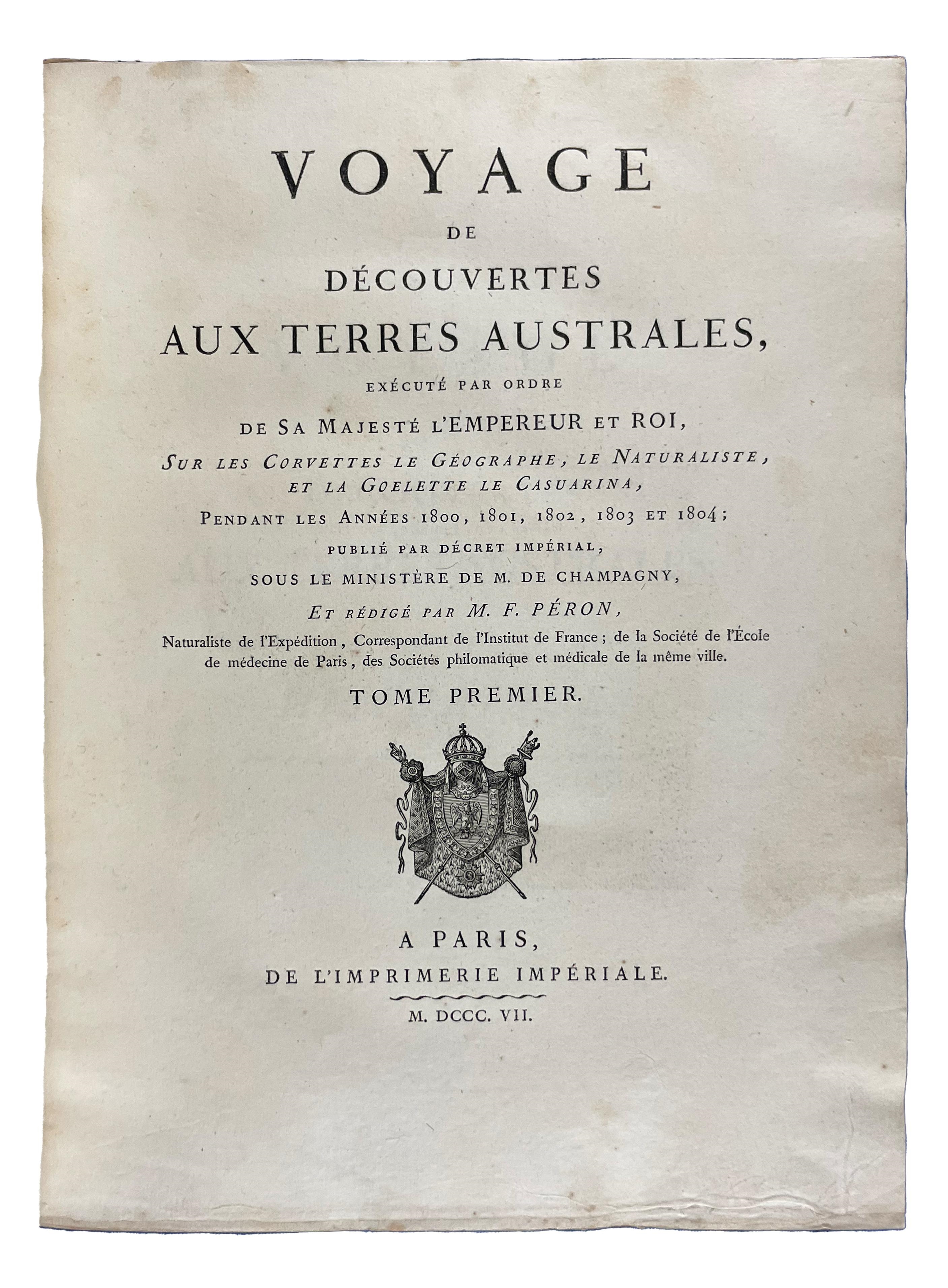 Artwork by Louis de Freycinet, François Péron, Nicholas Baudin, One of the most important early explorations of Australia, Made of engraved portrait