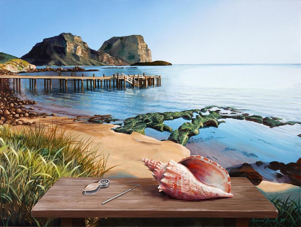 Artwork by Andrew Bennett, On The Beach, Made of acrylic on canvas