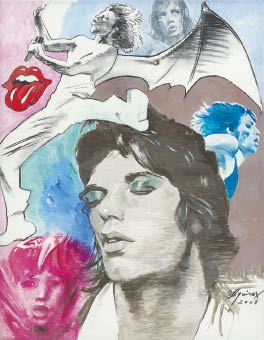 Mick with Warhol by Akira Uno, 2008