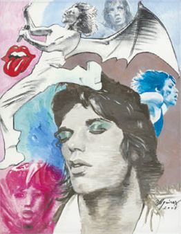 Mick with Warhol - Akira Uno