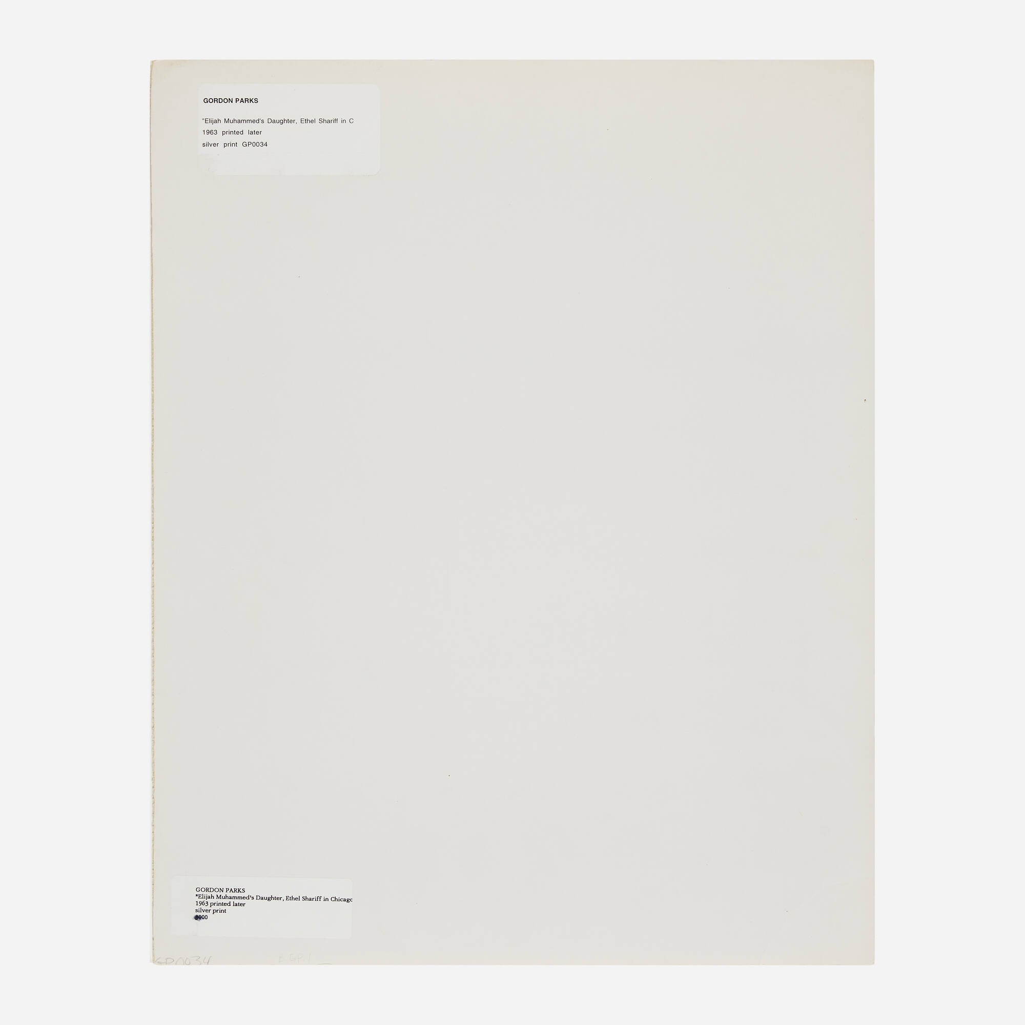 Artwork by Gordon Parks, Ethel Sharrieff, Chicago, IL, Made of gelatin silver print