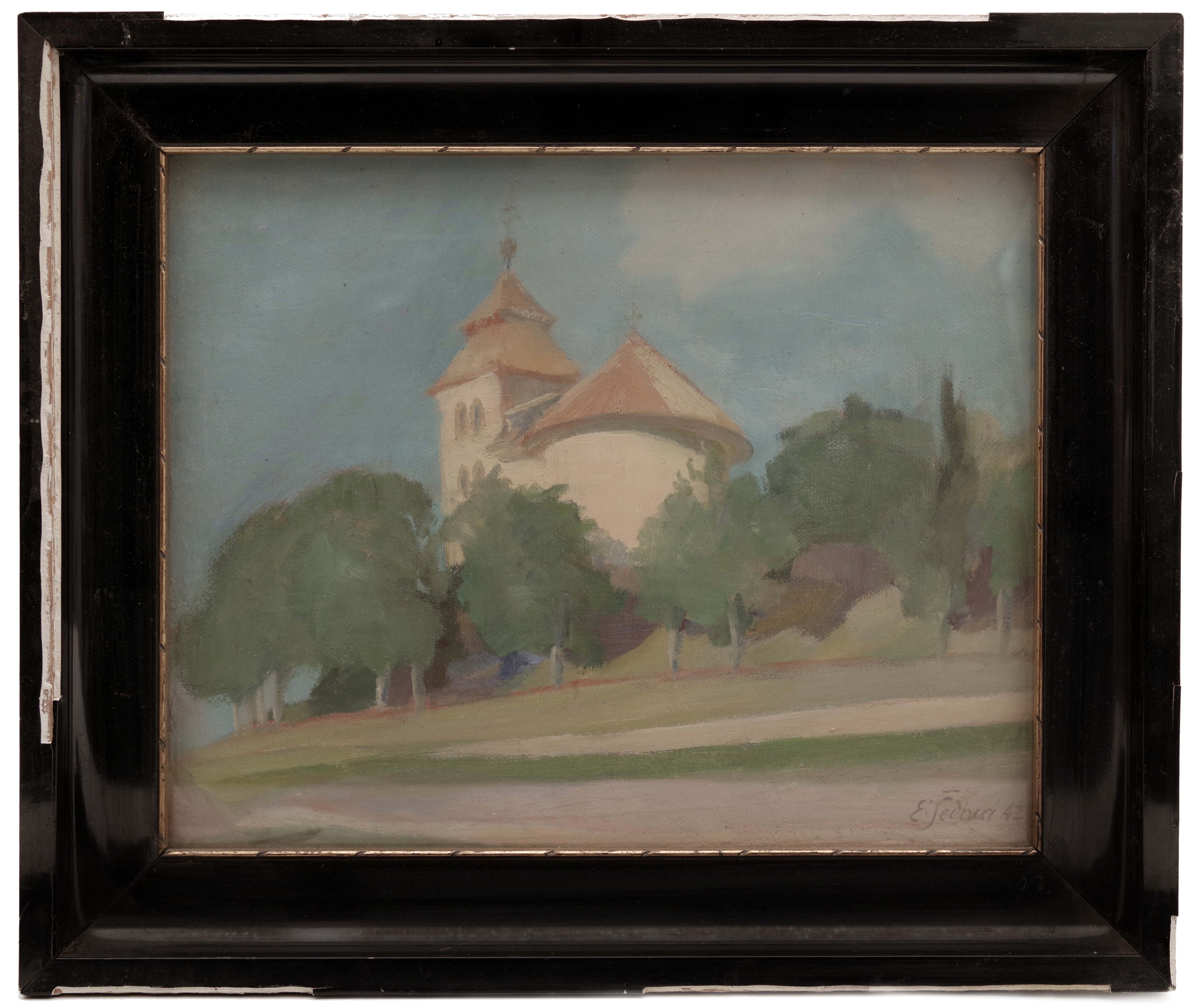 Artwork by Emanuela Sediva, Romanesque Church (Rotonde) of Peter and Paul in Budec, Made of Oil on canvas