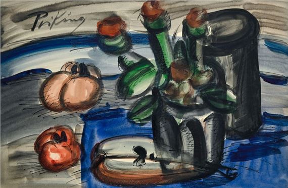 Franz Priking | Still life with a vase of flowers | MutualArt
