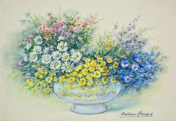 Still life with a bouquet of flowers by Madeleine Renaud