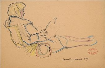 Reclining Woman  located in Leucate and - Aymeric de Panat