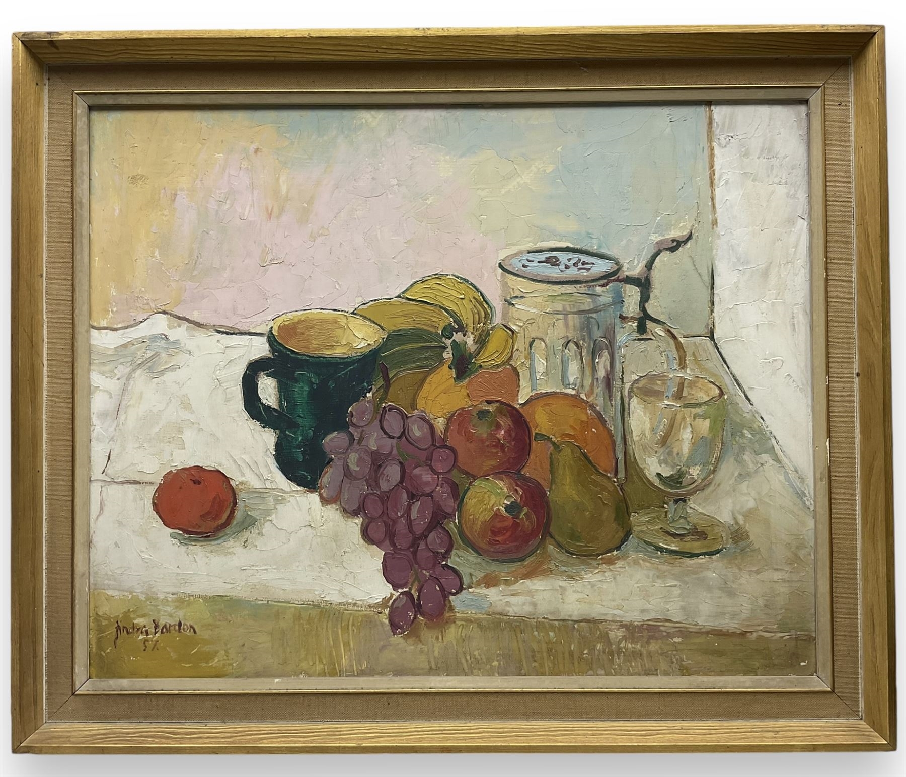 Artwork by Andra Bardon, Still Life of Fruit, Made of oil on board