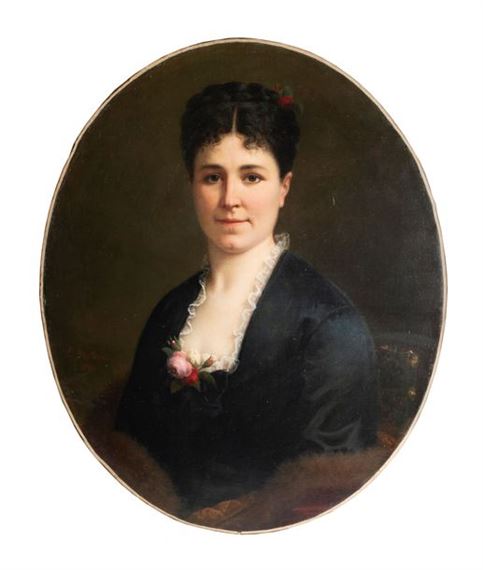 Portrait of a Woman of Quality by Ferdinand Birotheau, dated 1880