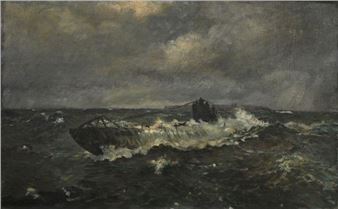 Seascape with submarine - Lothar-Günther Buchheim