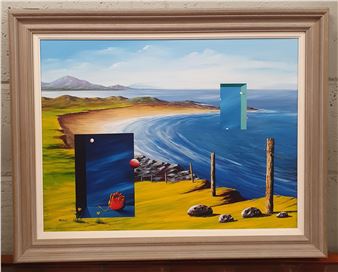 Tony Oakley. An  Abstract along with an  seascape abstract by the same artist. x, x cm approx - Tony Oakley