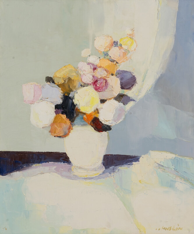 Artwork by Joseph A. Muslin, La vase blanc, Made of oil on canvas