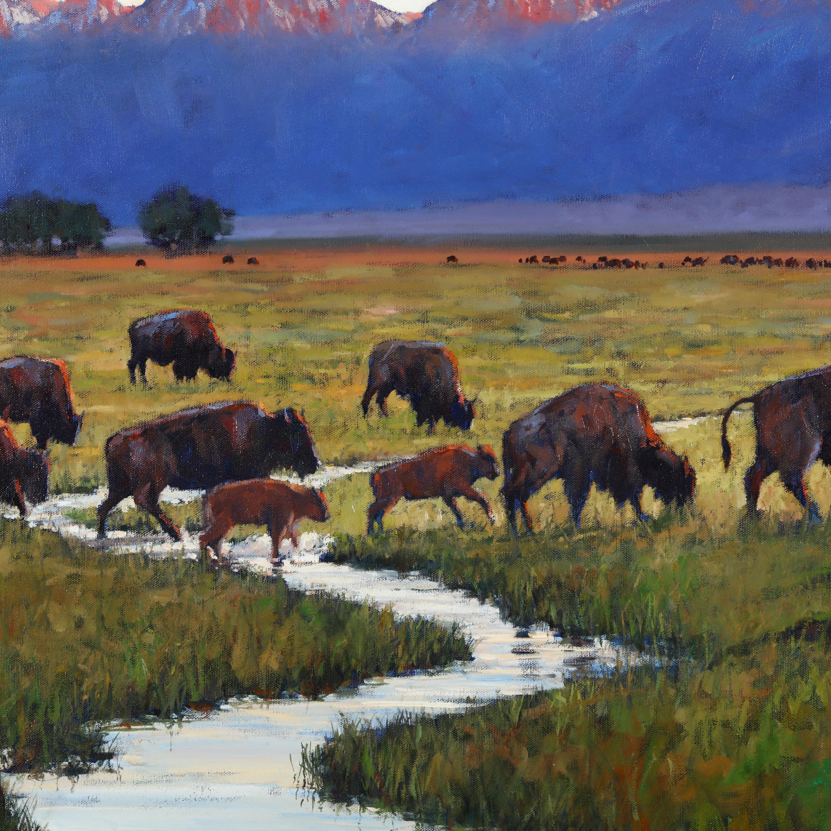 Artwork by Nathan Solano, Where the Buffalo Roam, Made of Oil on panel