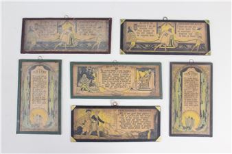 Lot of 6 Framed Antique Buzza Motto Prints - Buzza Motto