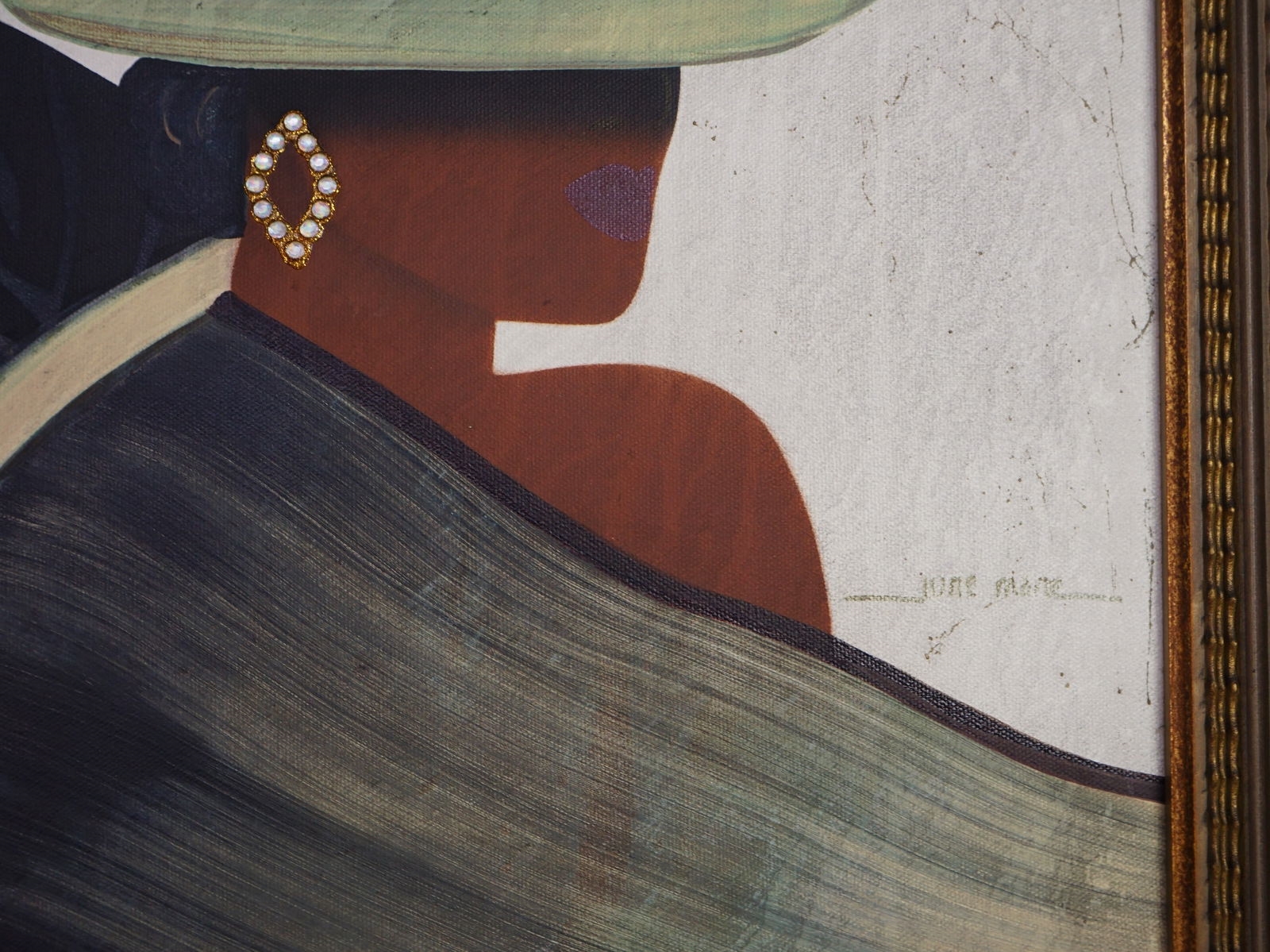 June Marie | June Marie signed Lithograph On Canvas,Two African Woman ...