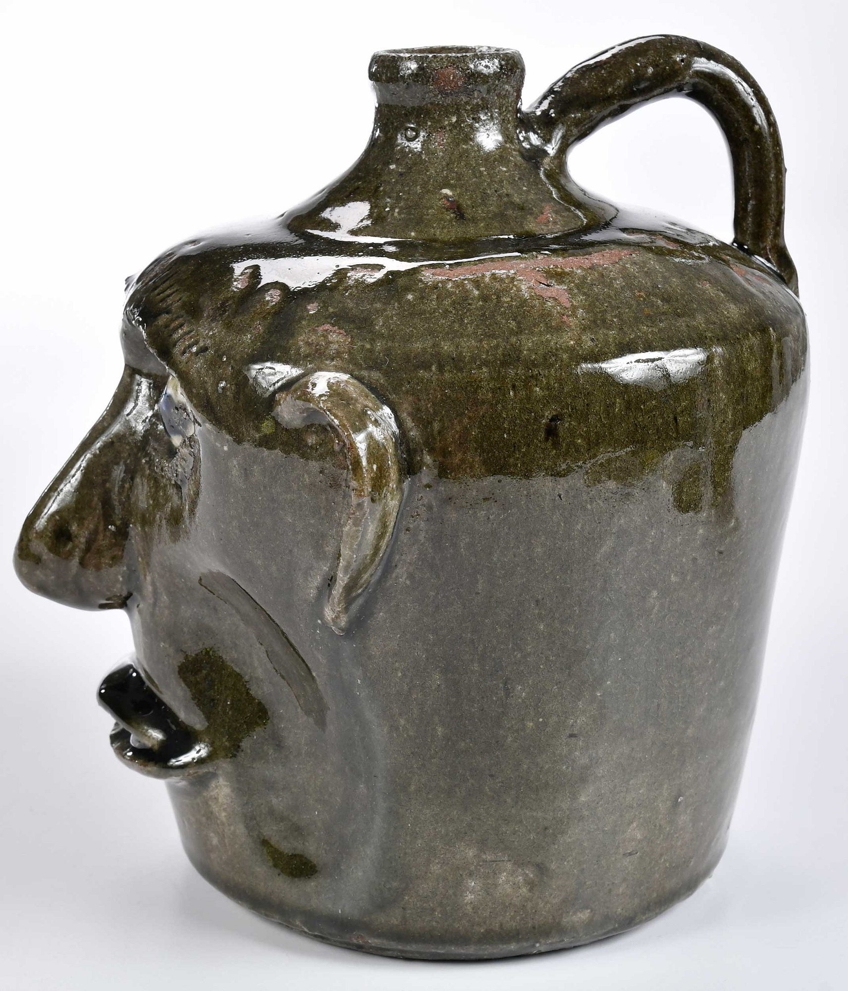 Artwork by Lanier Meaders, Important Early Lanier Meaders Astonished Stoneware Face Jug, Made of stoneware