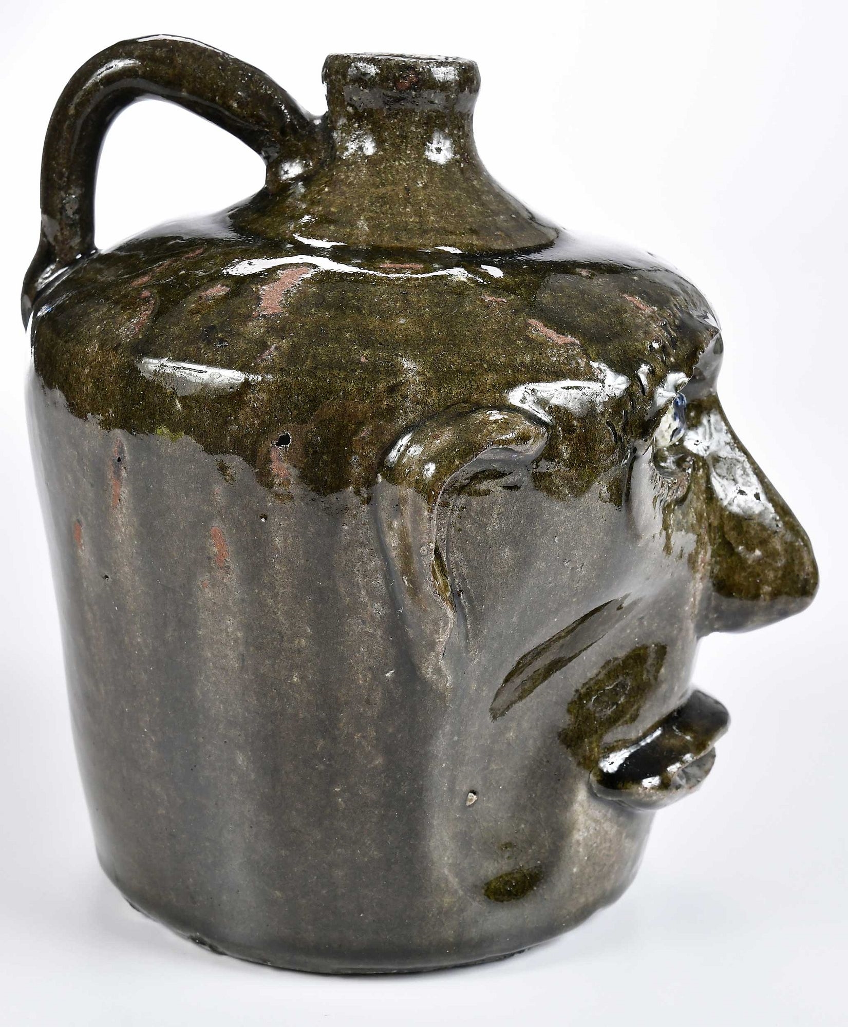 Artwork by Lanier Meaders, Important Early Lanier Meaders Astonished Stoneware Face Jug, Made of stoneware