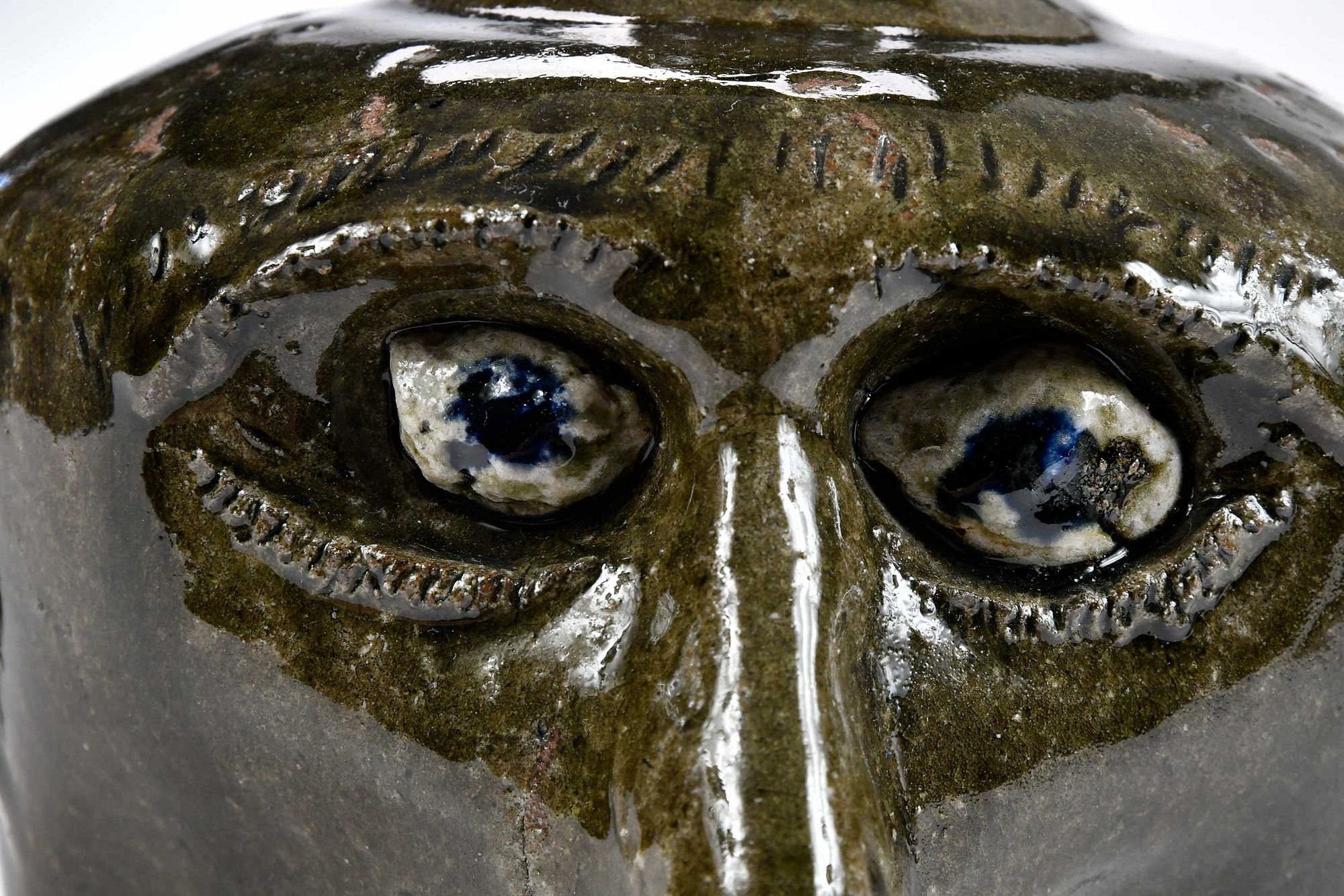 Artwork by Lanier Meaders, Important Early Lanier Meaders Astonished Stoneware Face Jug, Made of stoneware