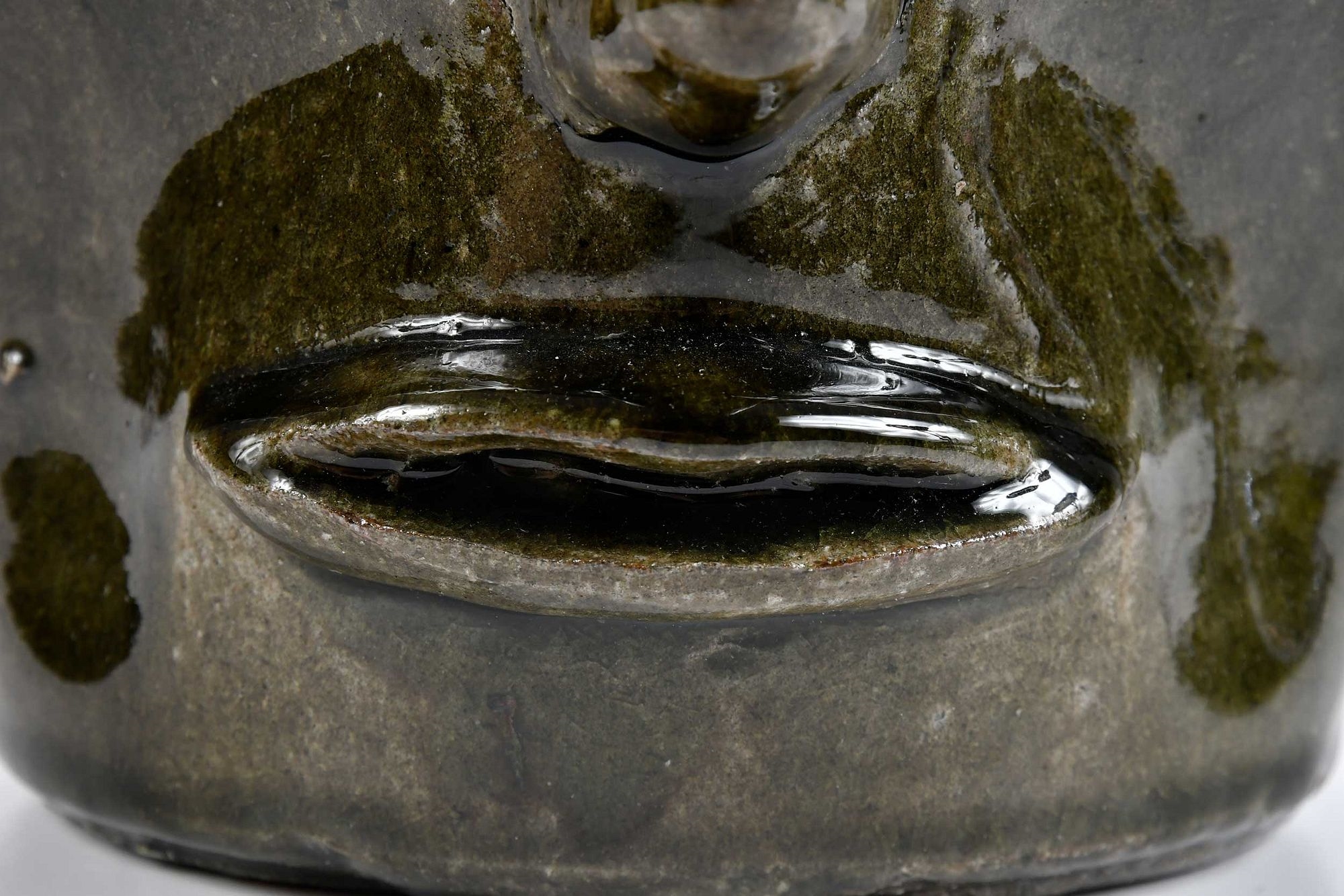 Artwork by Lanier Meaders, Important Early Lanier Meaders Astonished Stoneware Face Jug, Made of stoneware