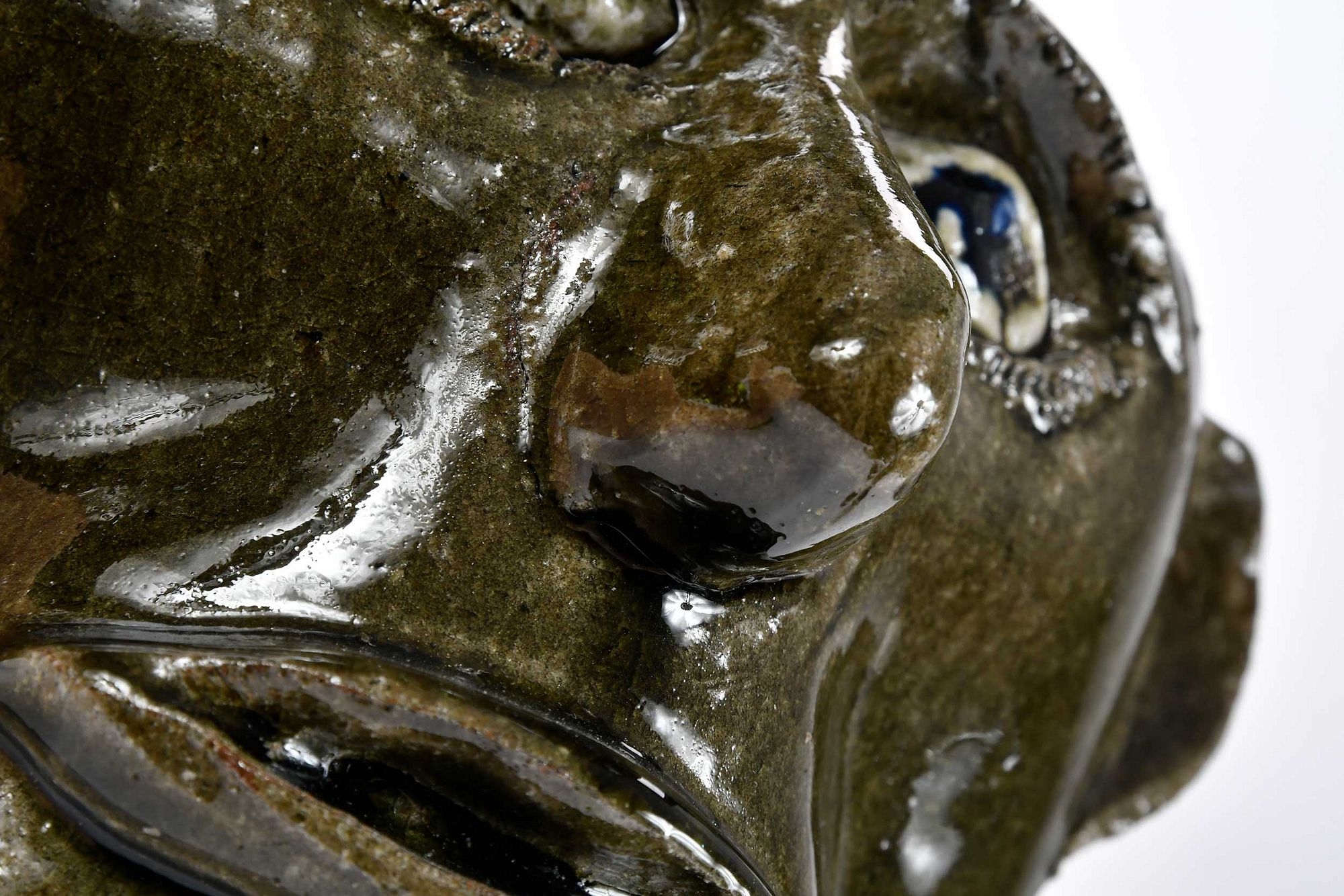 Artwork by Lanier Meaders, Important Early Lanier Meaders Astonished Stoneware Face Jug, Made of stoneware