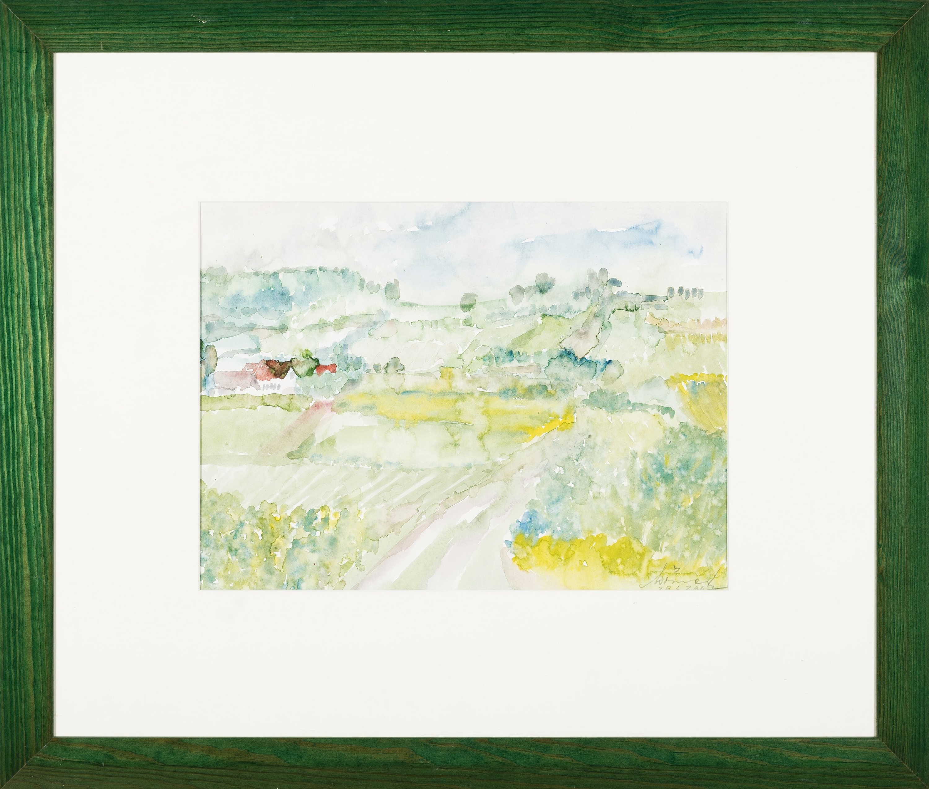 Artwork by Willi Woerner, Summer Haardt landscape, Made of watercolor