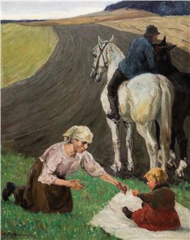 Family resting in the field - Reinhold Dieffenbacher