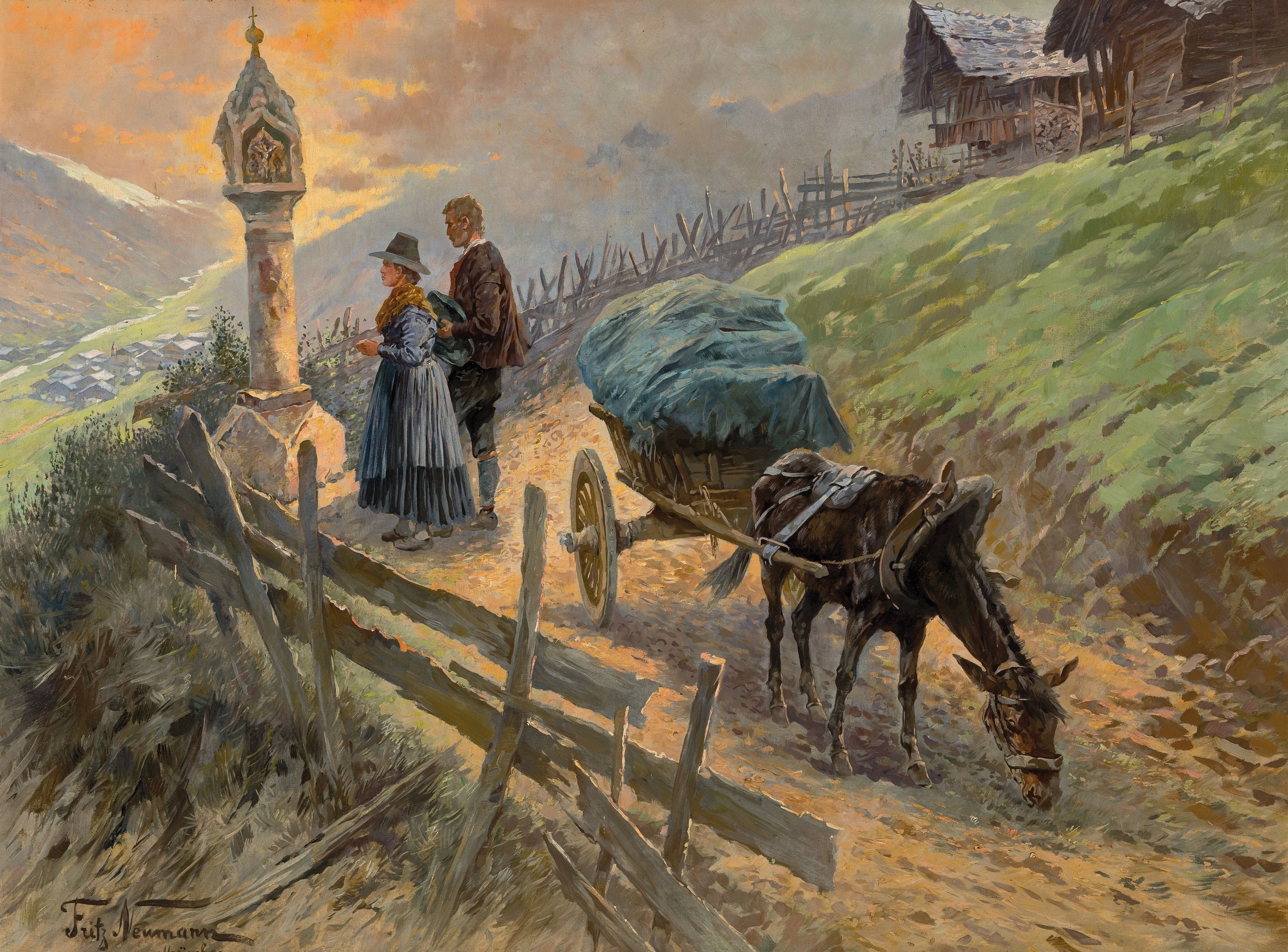 Fritz Neumann | Couple in silent devotion at the Materl, enigmatic view ...