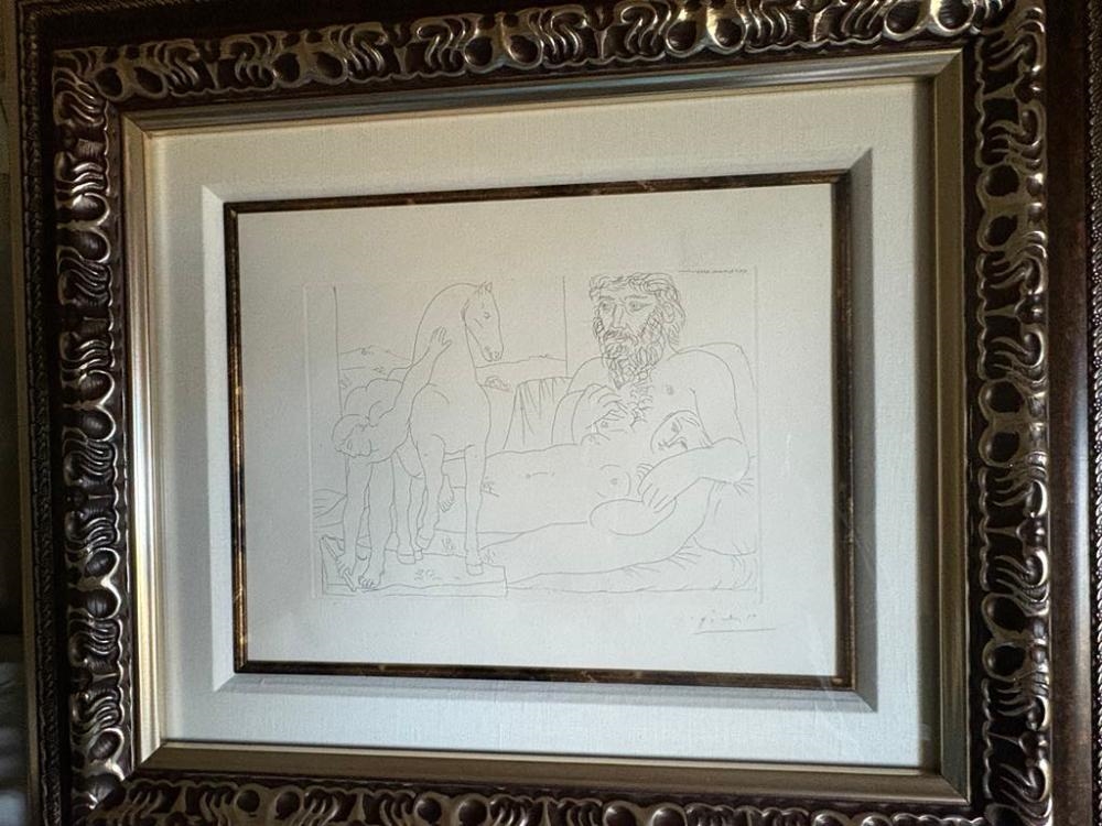 Artwork by Ambroise Vollard, Pablo Picasso "Le Repos du Sculpteur Devant le Jeune Cavalier, Made of Etching on Montval laid paper