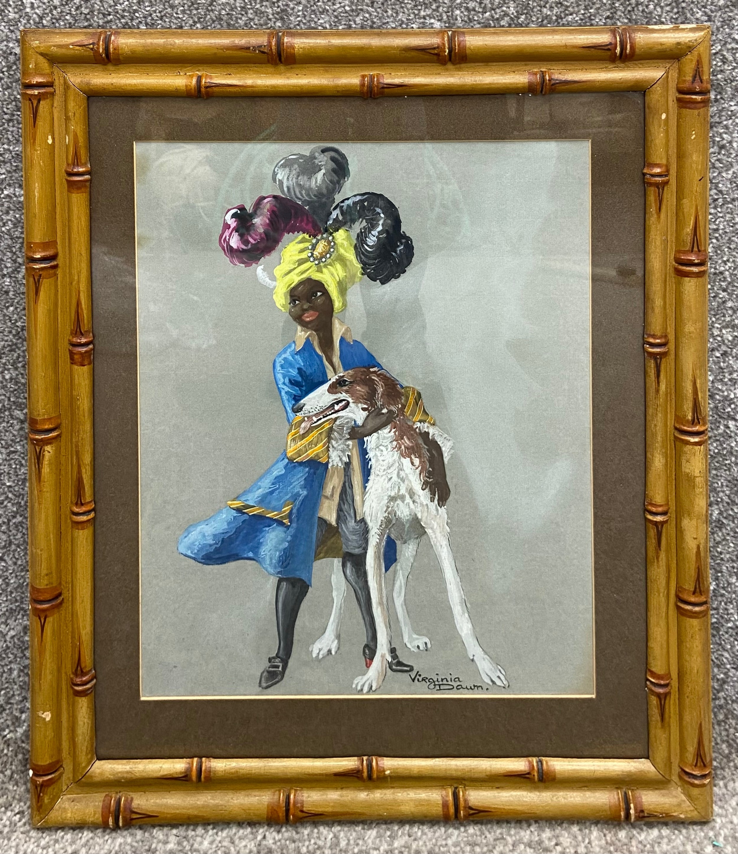 Artwork by Virginia Dawn, A set of six signed original gouache paintings on paper by Virginia Dawn depicting various figures, Made of gouache paintings on paper