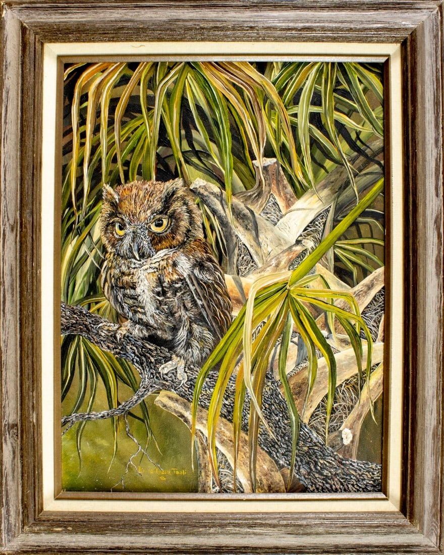 Artwork by Linda K. Della Poali, Owl, Made of oil on canvas